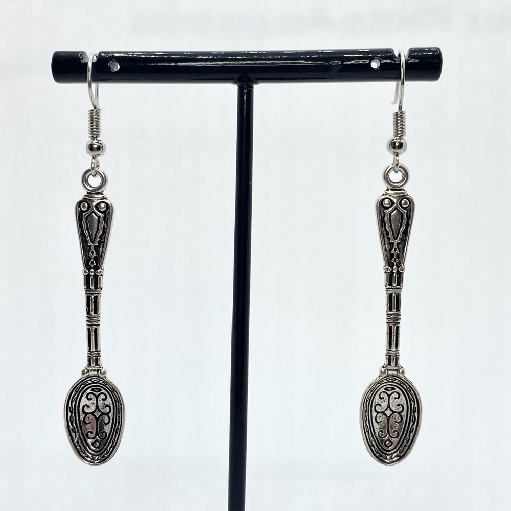 silver spoon earrings